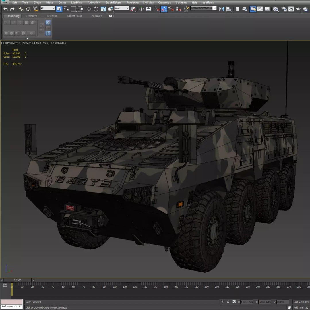 BARYS 8x8 Armoured Wheeled Vehicle 3D Model – Low Poly Game Asset, FBX, OBJ - View 40