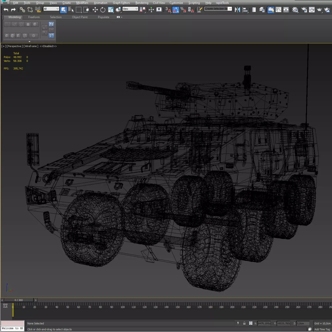 BARYS 8x8 Armoured Wheeled Vehicle 3D Model – Low Poly Game Asset, FBX, OBJ - View 41