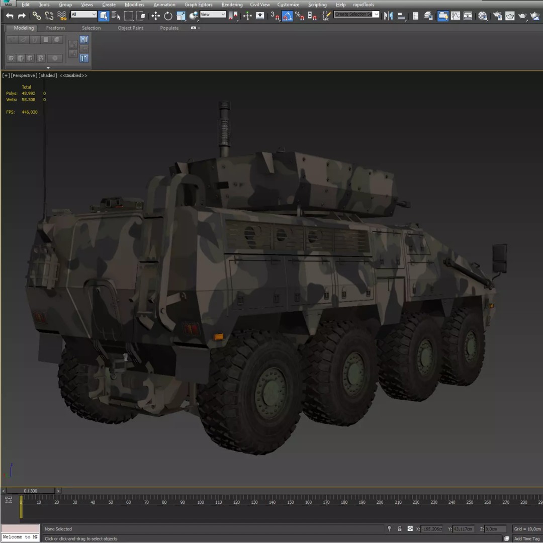 BARYS 8x8 Armoured Wheeled Vehicle 3D Model – Low Poly Game Asset, FBX, OBJ - View 43