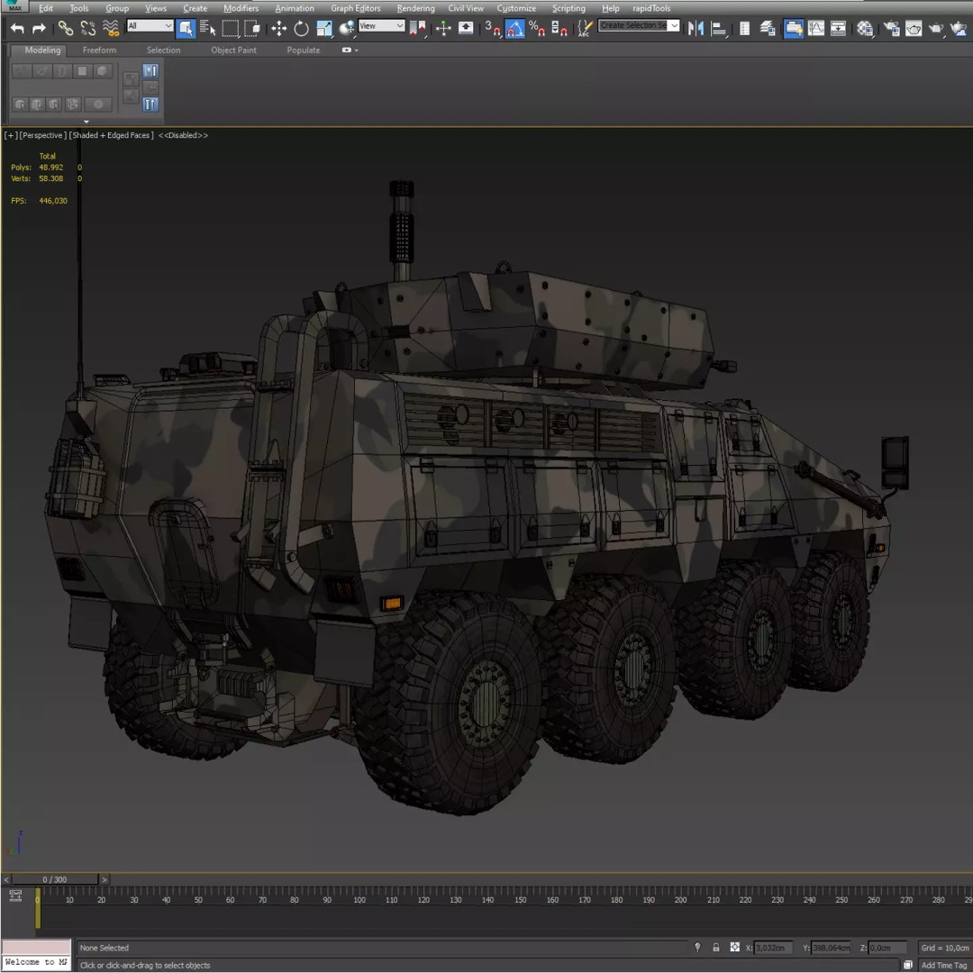 BARYS 8x8 Armoured Wheeled Vehicle 3D Model – Low Poly Game Asset, FBX, OBJ - View 44