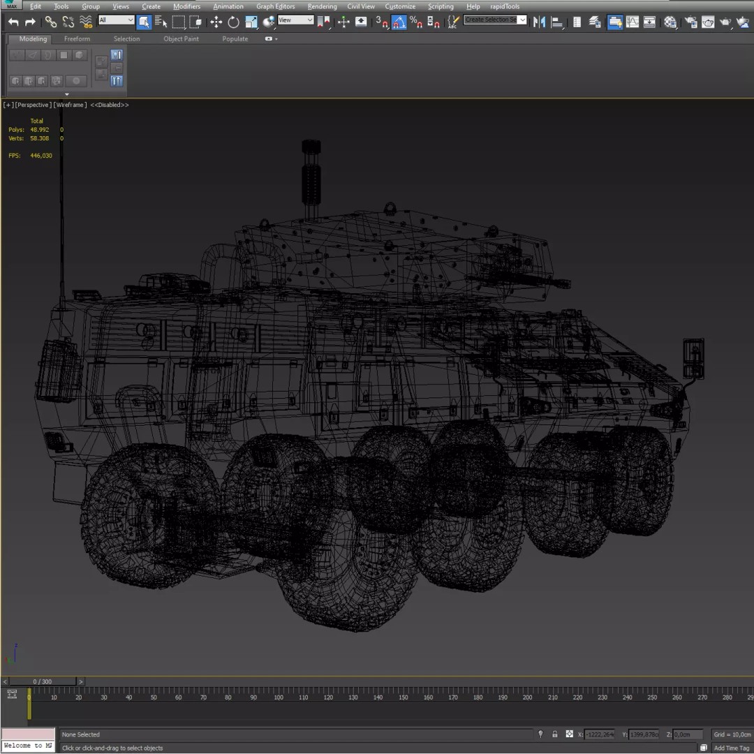 BARYS 8x8 Armoured Wheeled Vehicle 3D Model – Low Poly Game Asset, FBX, OBJ - View 45