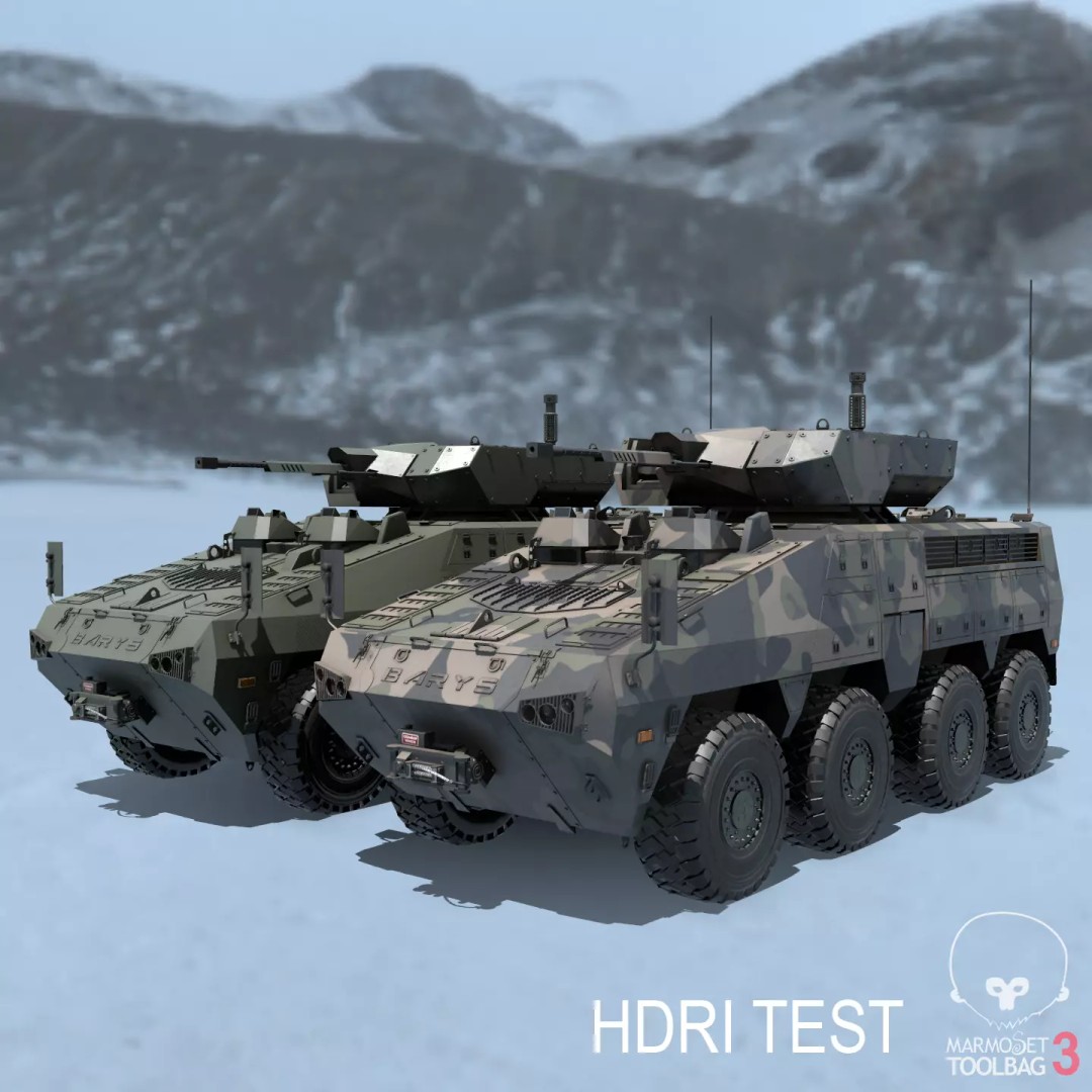 BARYS 8x8 Armoured Wheeled Vehicle 3D Model – Low Poly Game Asset, FBX, OBJ - View 5