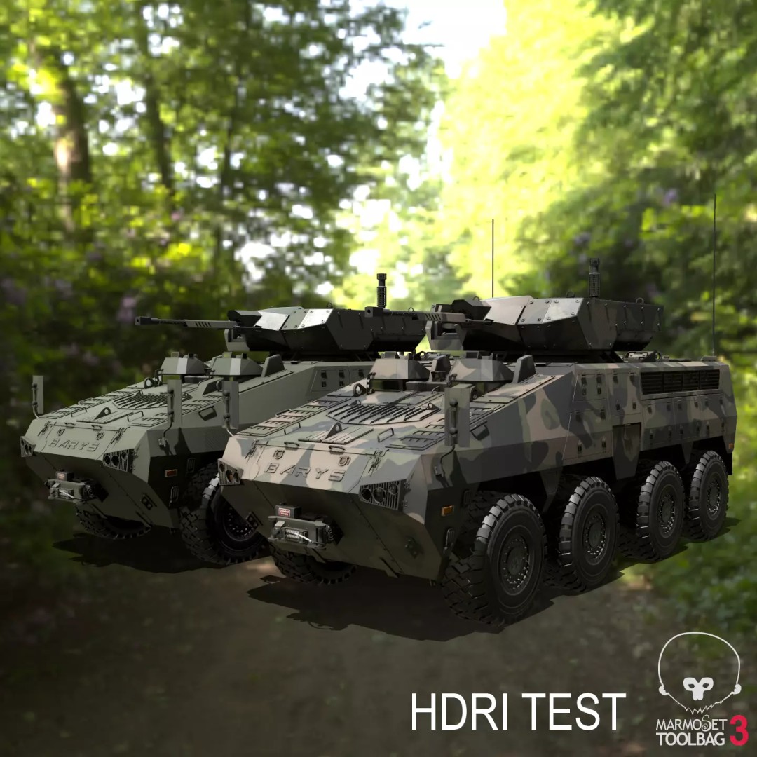 BARYS 8x8 Armoured Wheeled Vehicle 3D Model – Low Poly Game Asset, FBX, OBJ - View 6