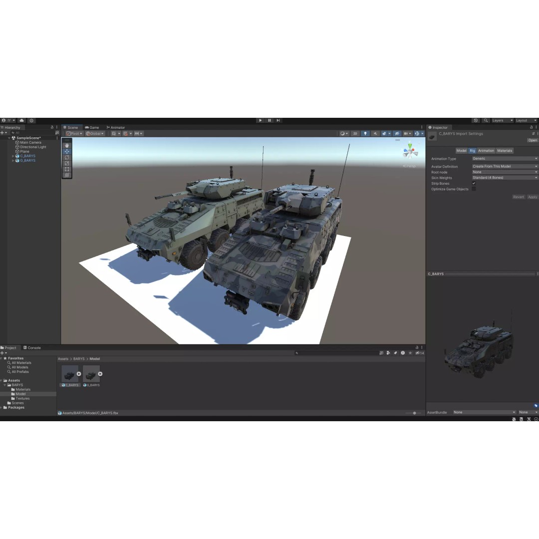 BARYS 8x8 Armoured Wheeled Vehicle 3D Model – Low Poly Game Asset, FBX, OBJ - View 62