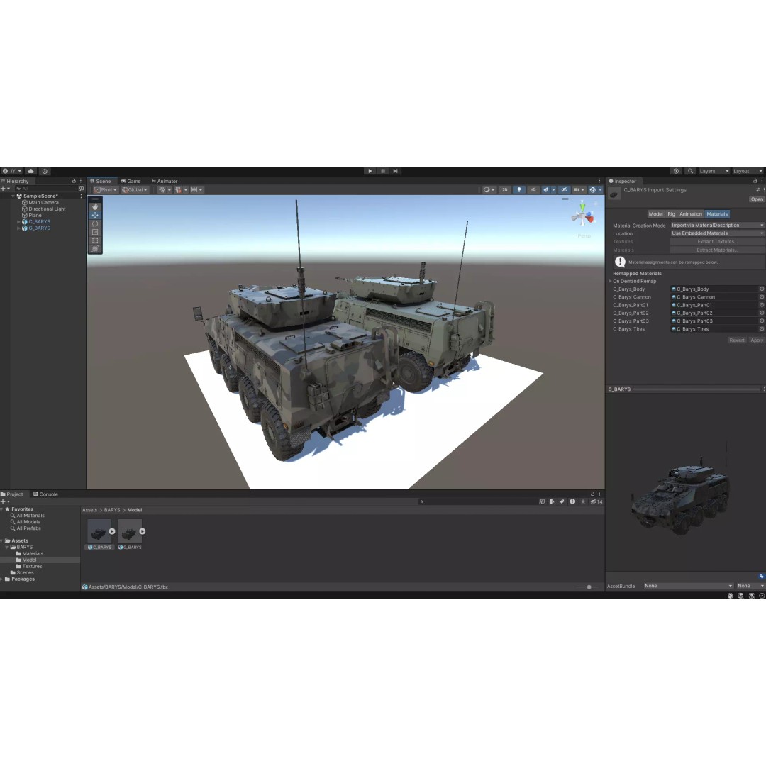 BARYS 8x8 Armoured Wheeled Vehicle 3D Model – Low Poly Game Asset, FBX, OBJ - View 63