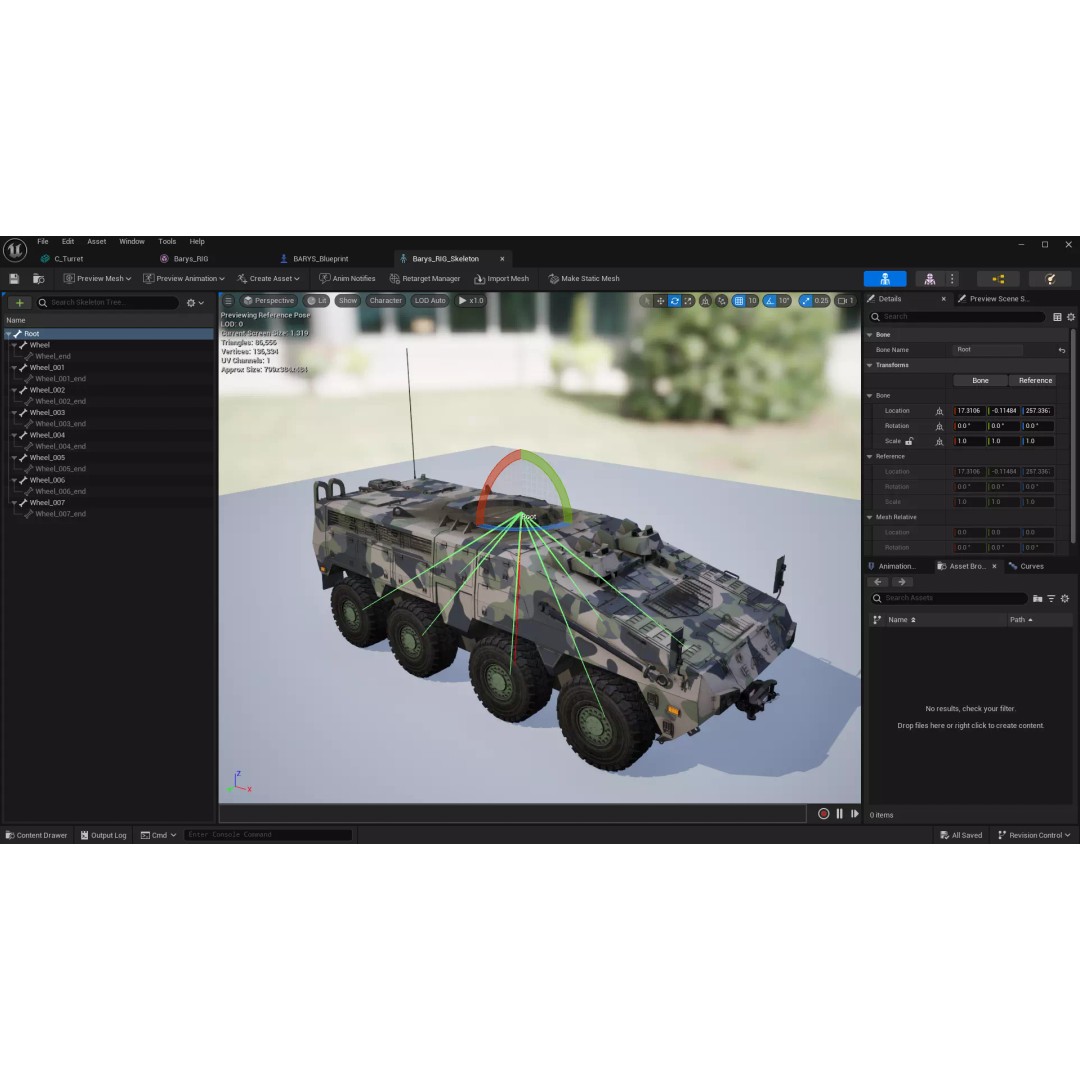 BARYS 8x8 Armoured Wheeled Vehicle 3D Model – Low Poly Game Asset, FBX, OBJ - View 64
