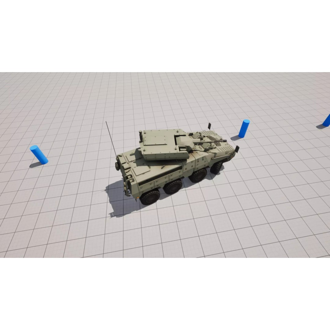 BARYS 8x8 Armoured Wheeled Vehicle 3D Model – Low Poly Game Asset, FBX, OBJ - View 68