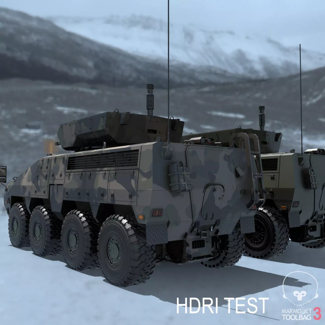 BARYS 8x8 Armoured Wheeled Vehicle 3D Model – Low Poly Game Asset, FBX, OBJ - View 9