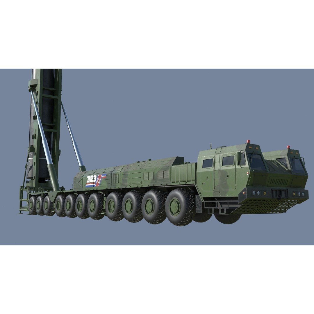 Hwasong 17 Missile Launcher 3D Model – PBR Military Vehicle, FBX - View 10