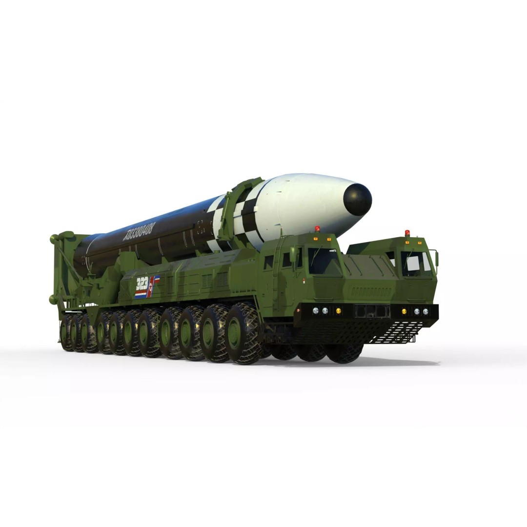 Hwasong 17 Missile Launcher 3D Model – PBR Military Vehicle, FBX - View 2