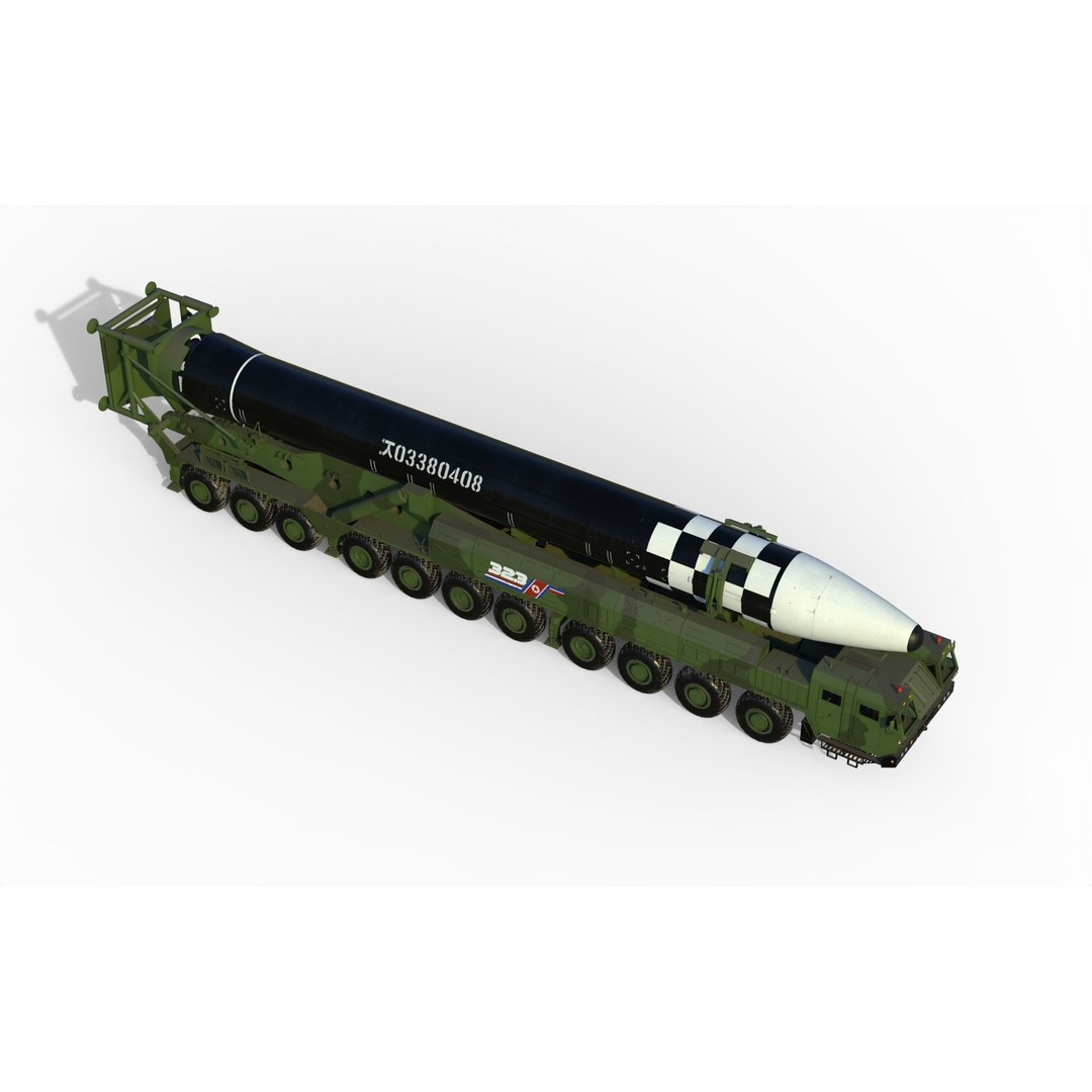 Hwasong 17 Missile Launcher 3D Model – PBR Military Vehicle, FBX - View 3
