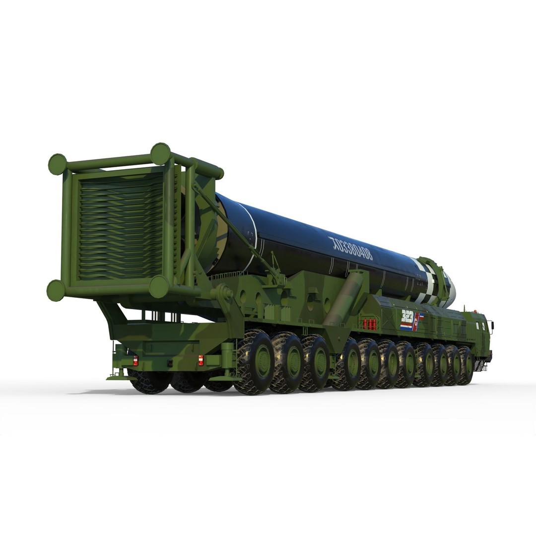 Hwasong 17 Missile Launcher 3D Model – PBR Military Vehicle, FBX - View 4