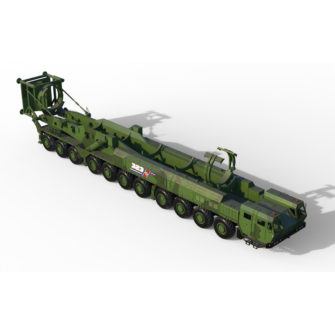 Hwasong 17 Missile Launcher 3D Model – PBR Military Vehicle, FBX - View 6
