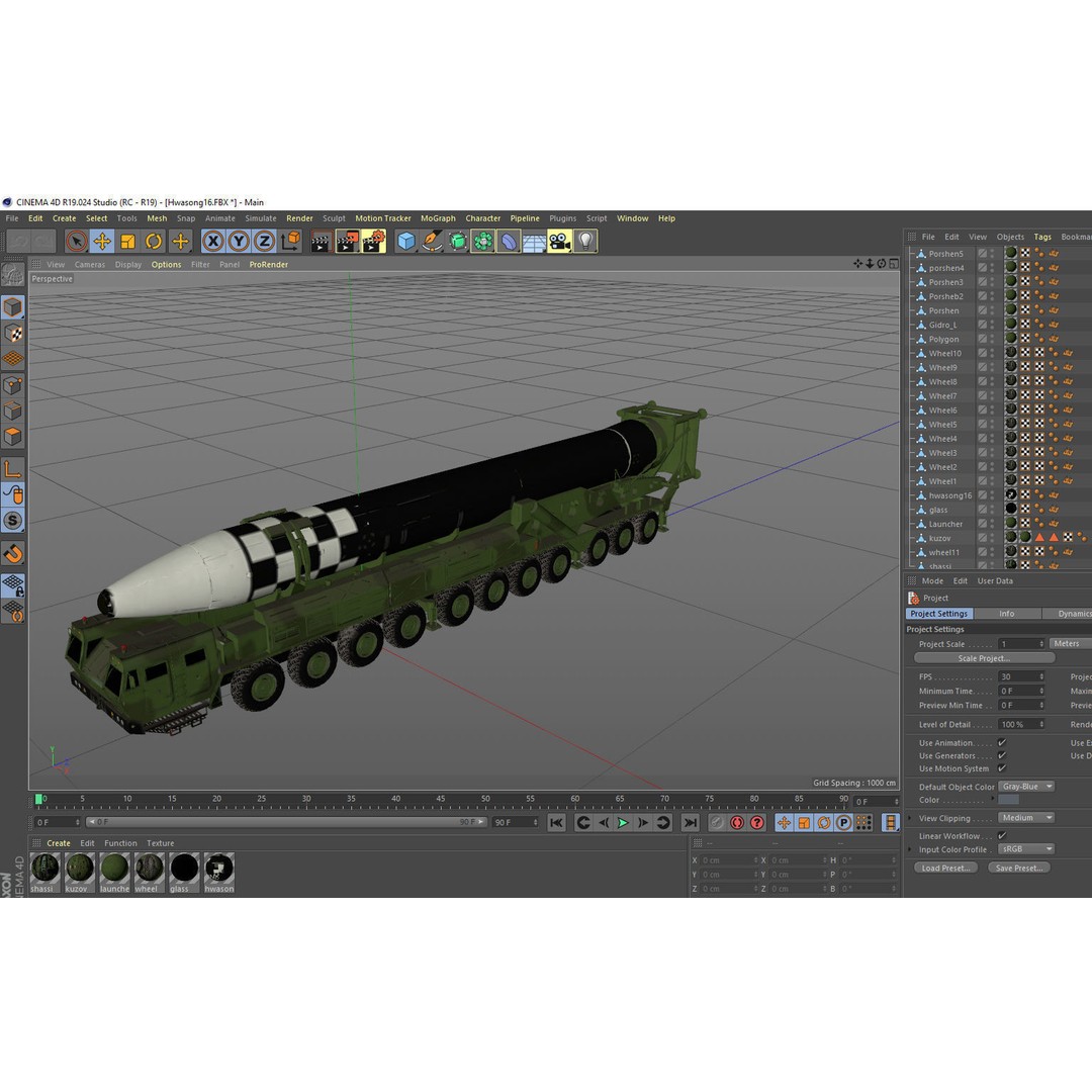 Hwasong 17 Missile Launcher 3D Model – PBR Military Vehicle, FBX - View 8