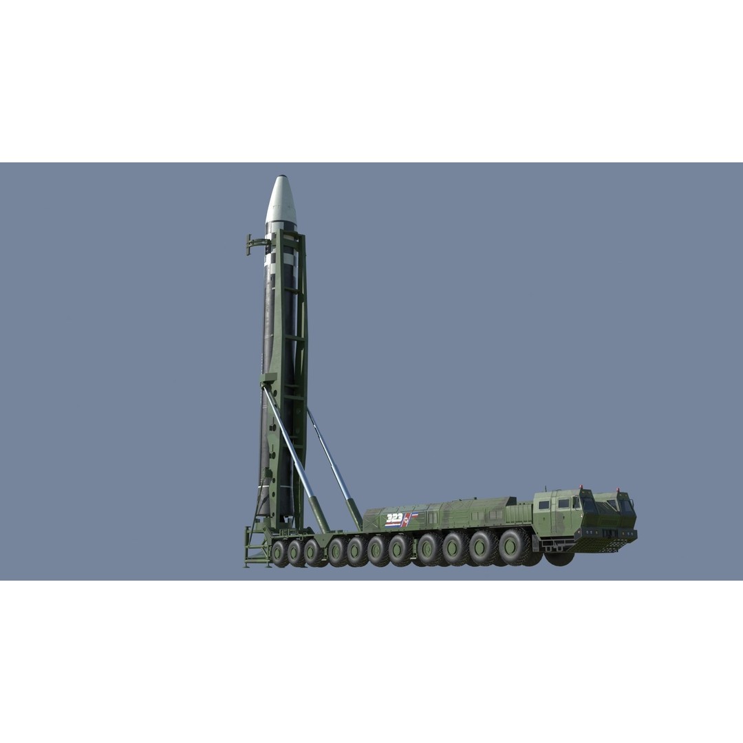 Hwasong 17 Missile Launcher 3D Model – PBR Military Vehicle, FBX - View 9