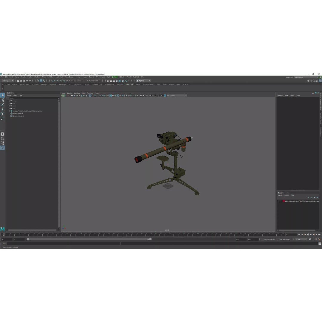 Mistral Portable Anti-Aircraft Missile System 3D Model – High Poly PBR Asset, FBX