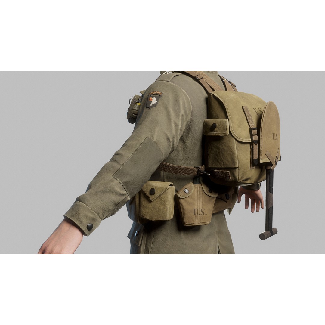 WW2 Infantry Soldier 3D Model – Low Poly Game-Ready Character, FBX - View 18