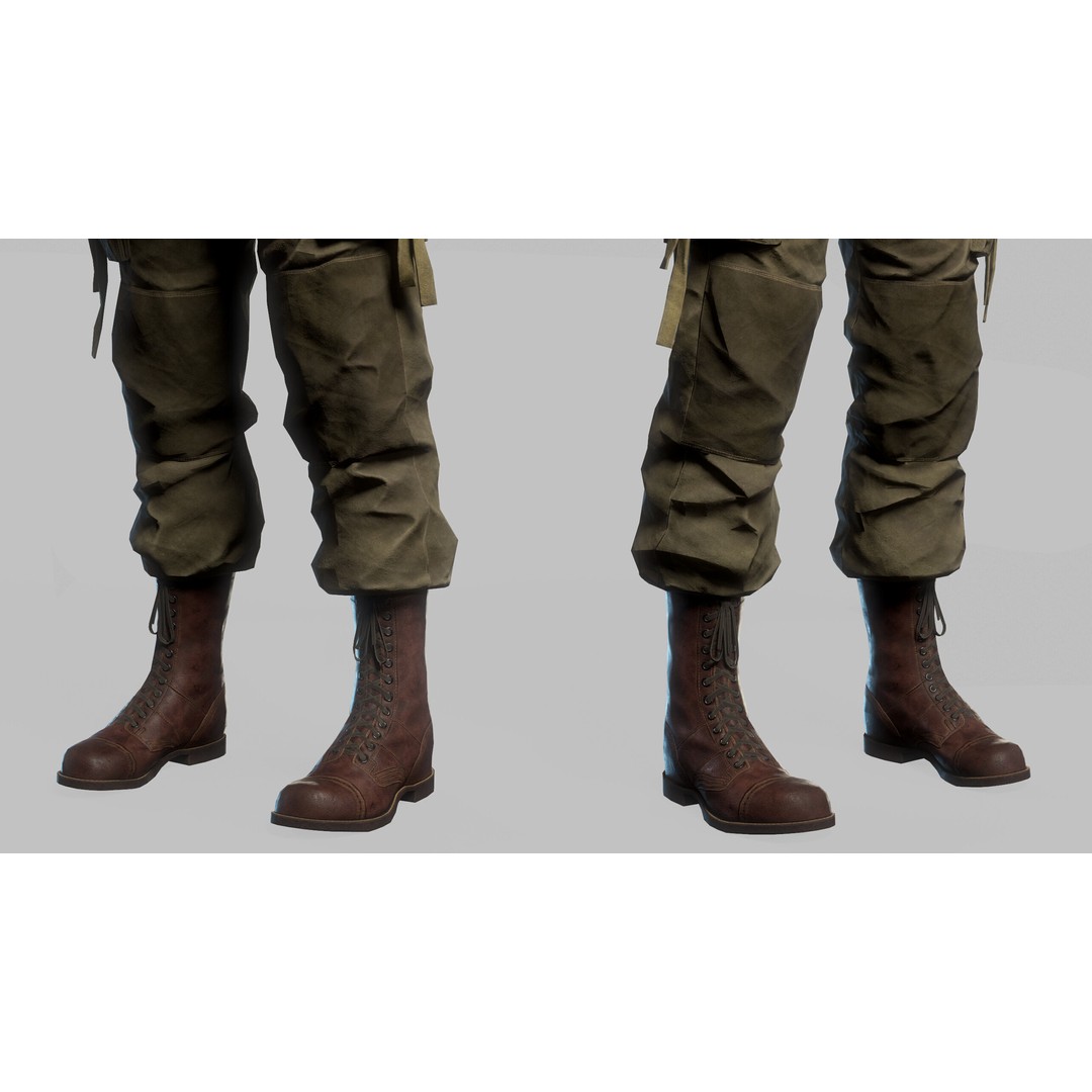 WW2 Infantry Soldier 3D Model – Low Poly Game-Ready Character, FBX - View 23