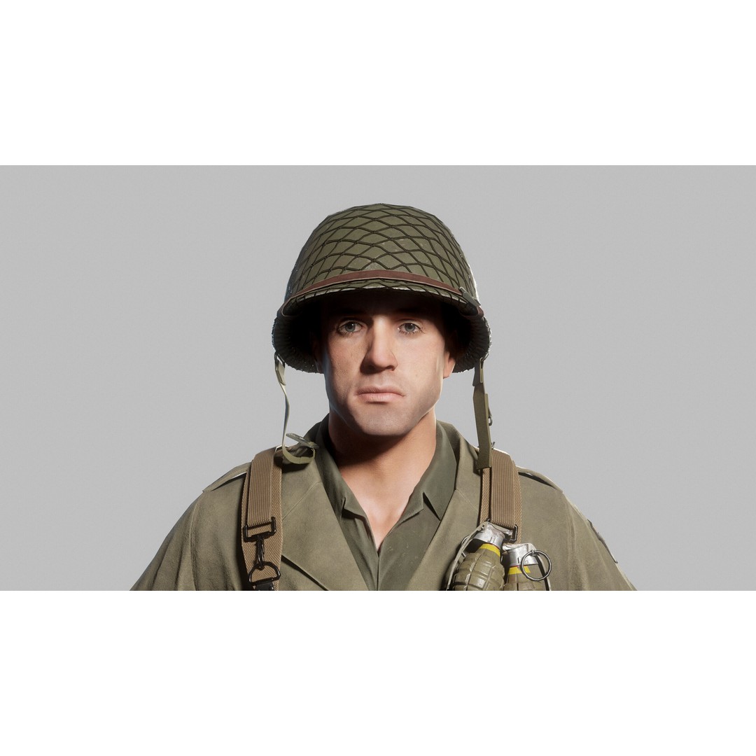 WW2 Infantry Soldier 3D Model – Low Poly Game-Ready Character, FBX - View 4