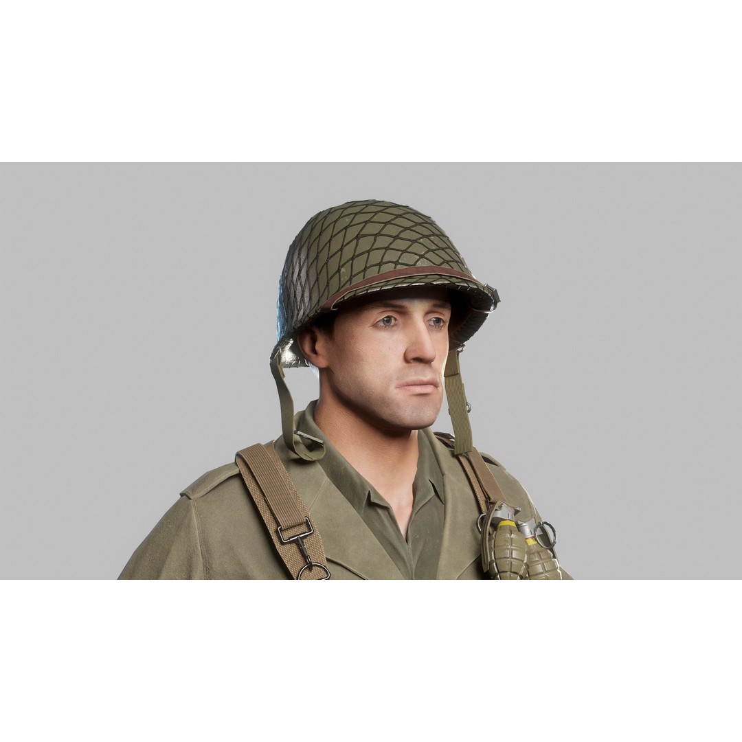 WW2 Infantry Soldier 3D Model – Low Poly Game-Ready Character, FBX - View 5