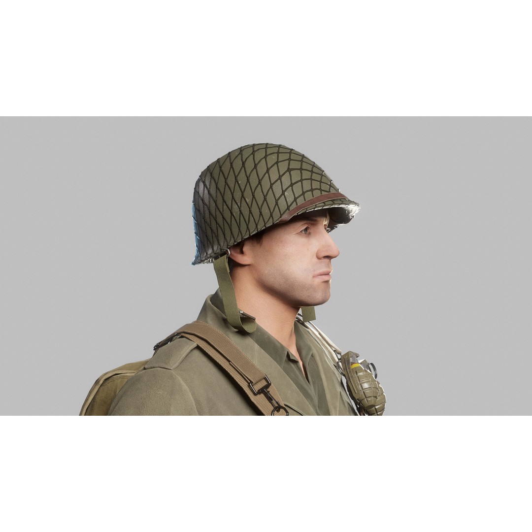 WW2 Infantry Soldier 3D Model – Low Poly Game-Ready Character, FBX - View 6