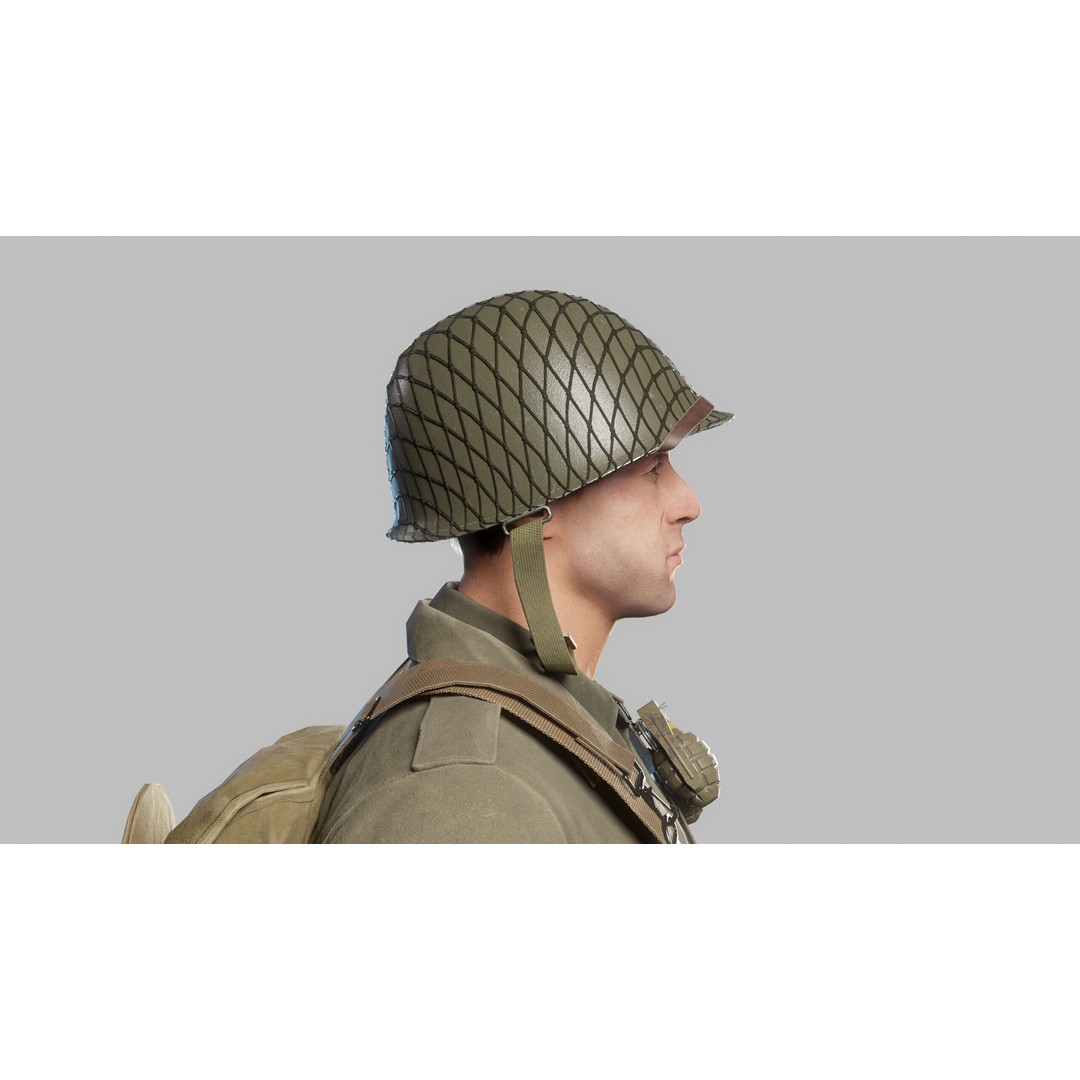 WW2 Infantry Soldier 3D Model – Low Poly Game-Ready Character, FBX - View 7