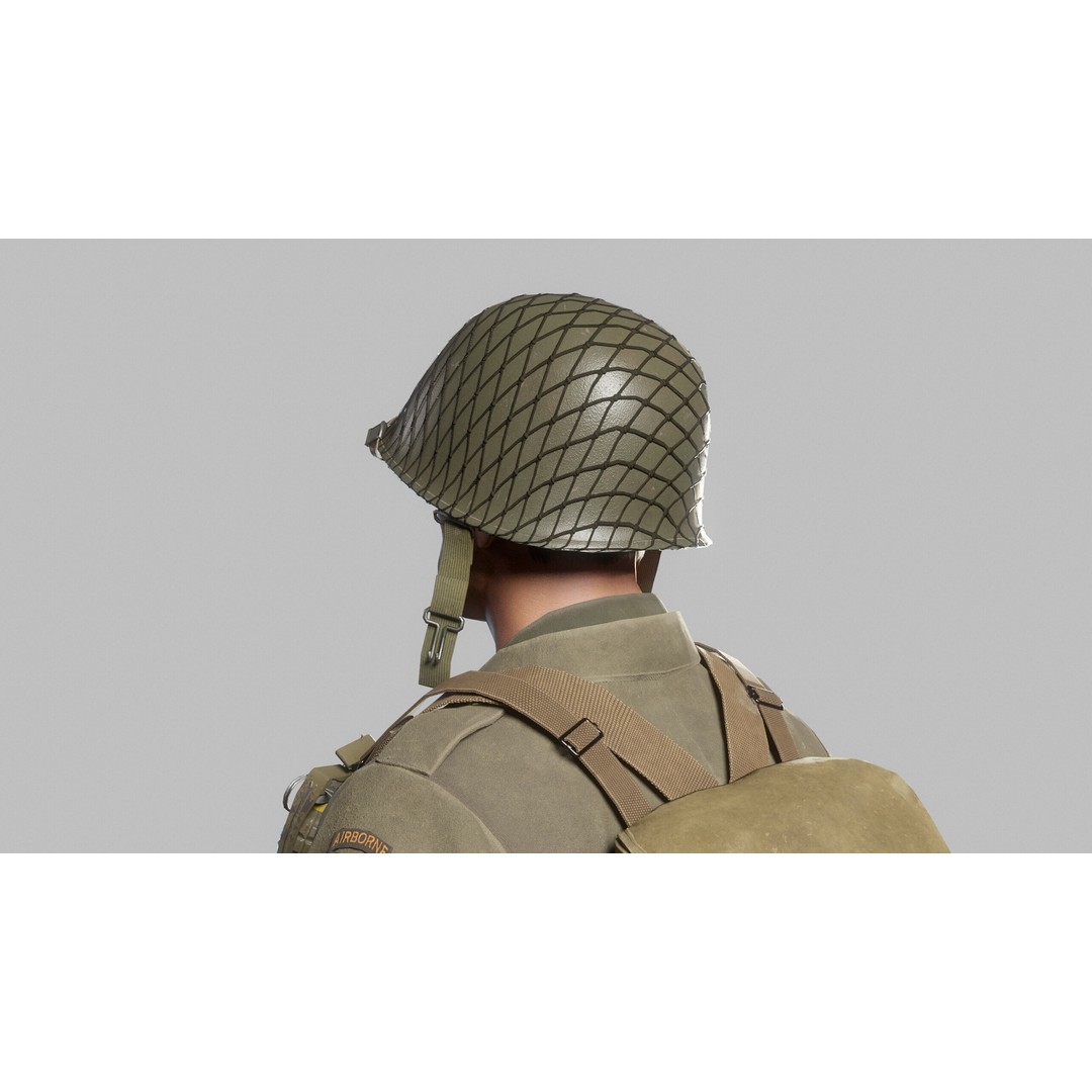 WW2 Infantry Soldier 3D Model – Low Poly Game-Ready Character, FBX - View 9