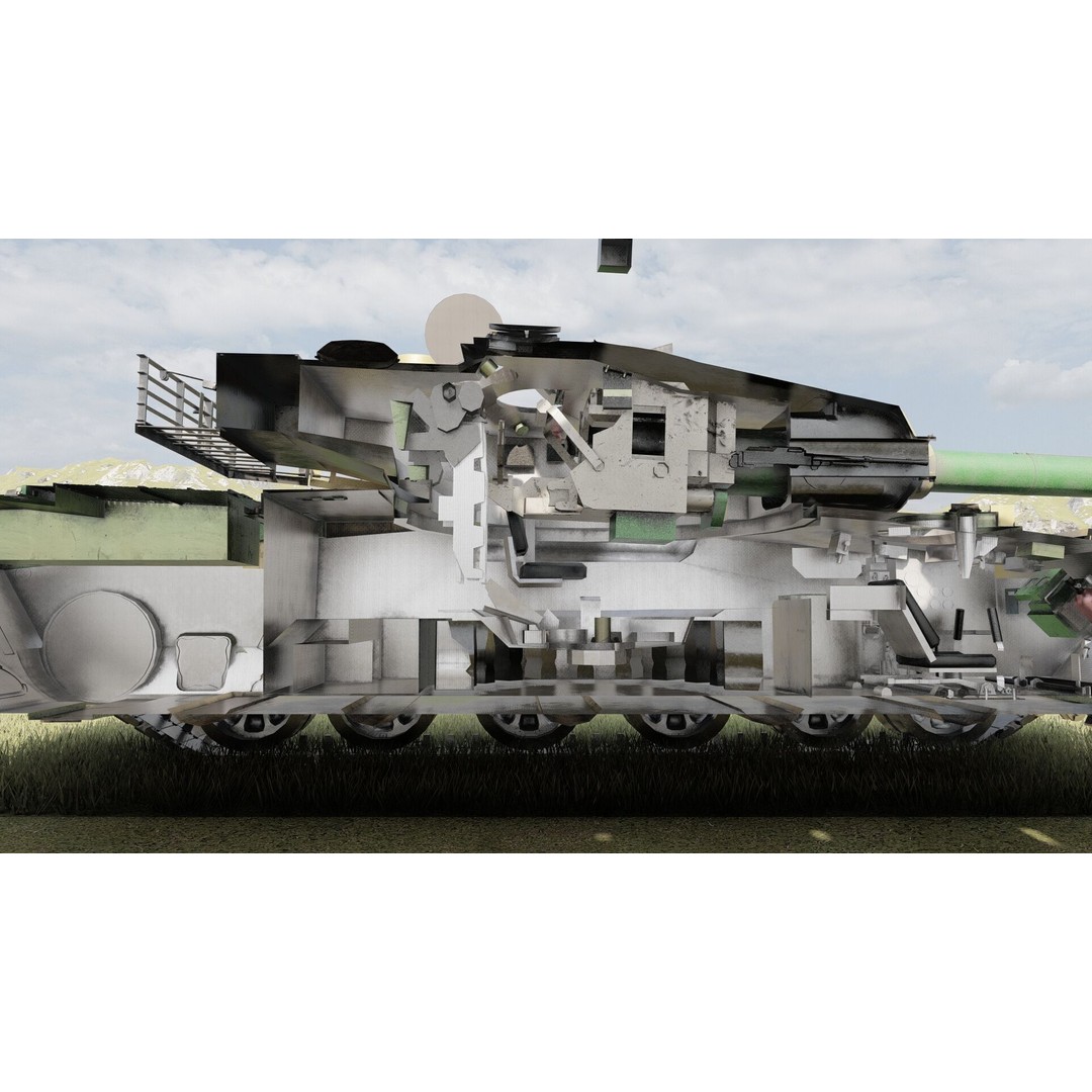 VT-1A MBT-2000 3D Model – Detailed Military Tank with Interior - View 34