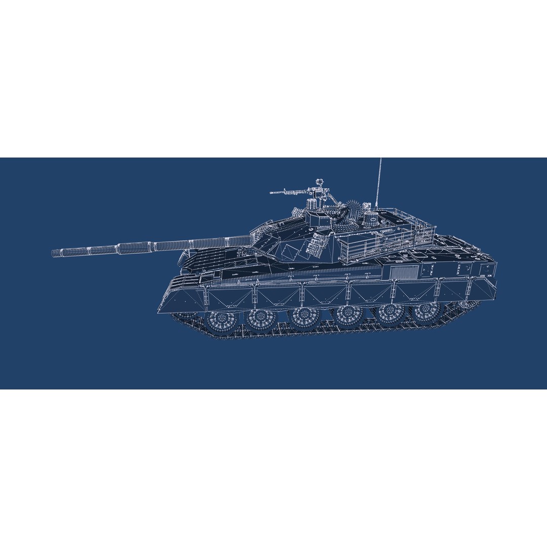 VT-1A MBT-2000 3D Model – Detailed Military Tank with Interior - View 46