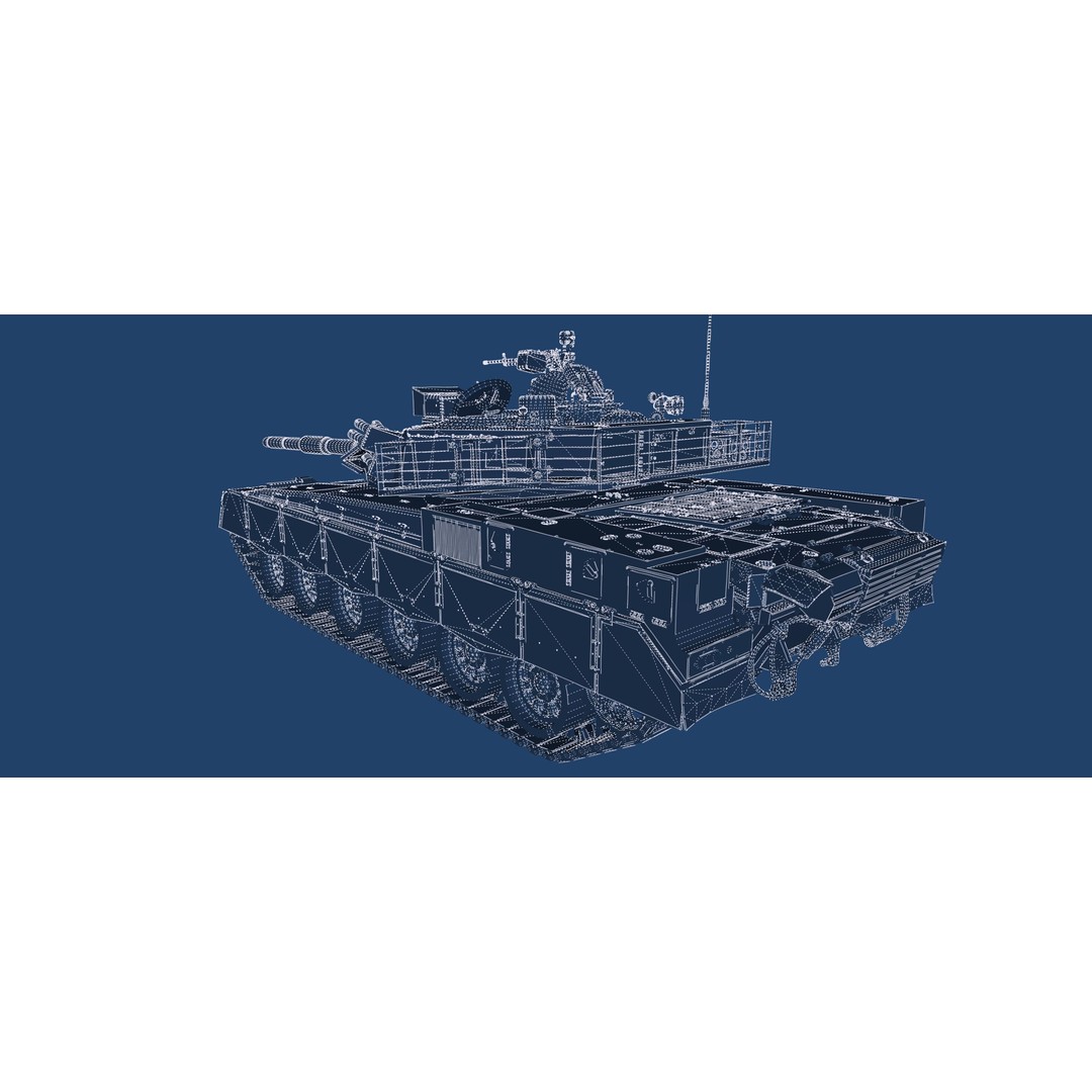 VT-1A MBT-2000 3D Model – Detailed Military Tank with Interior - View 48