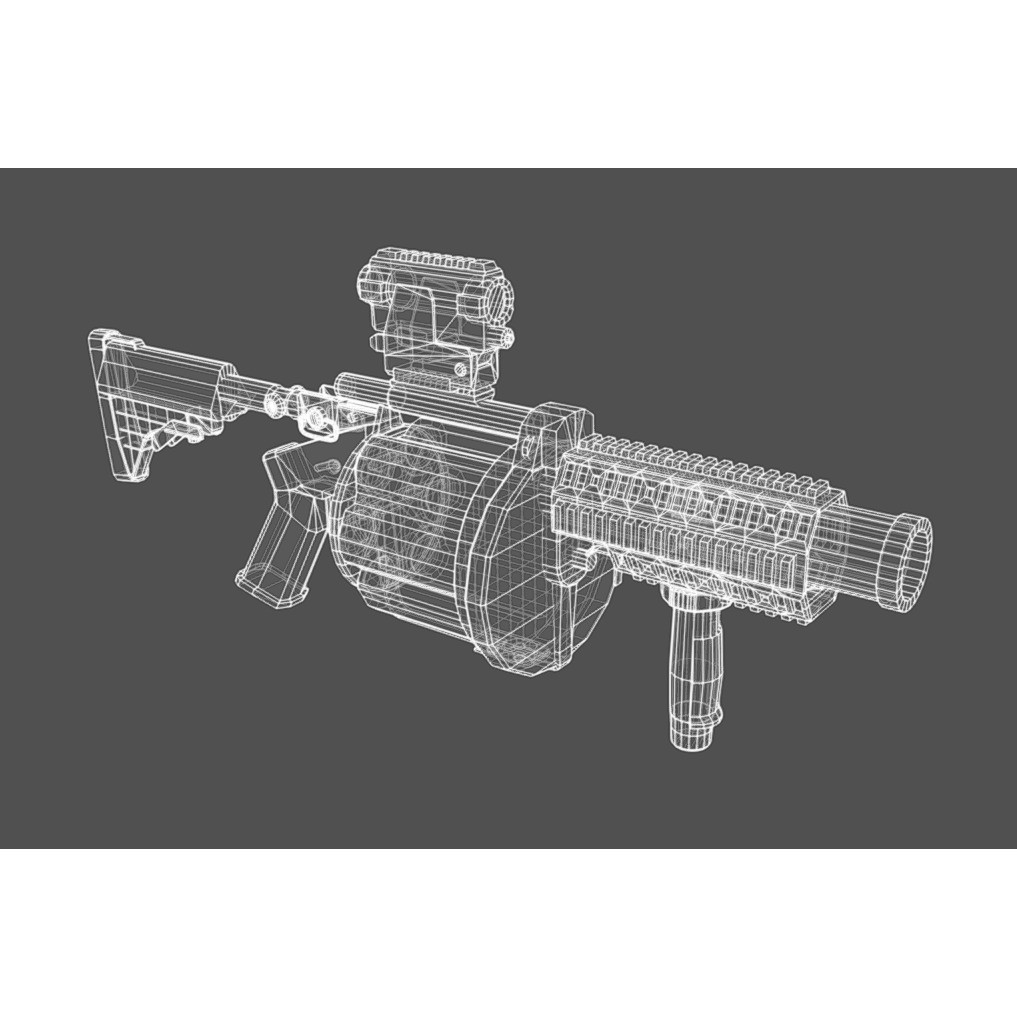 MGL-140 Low Poly 3D Model – Military Grenade Launcher Asset, FBX, OBJ