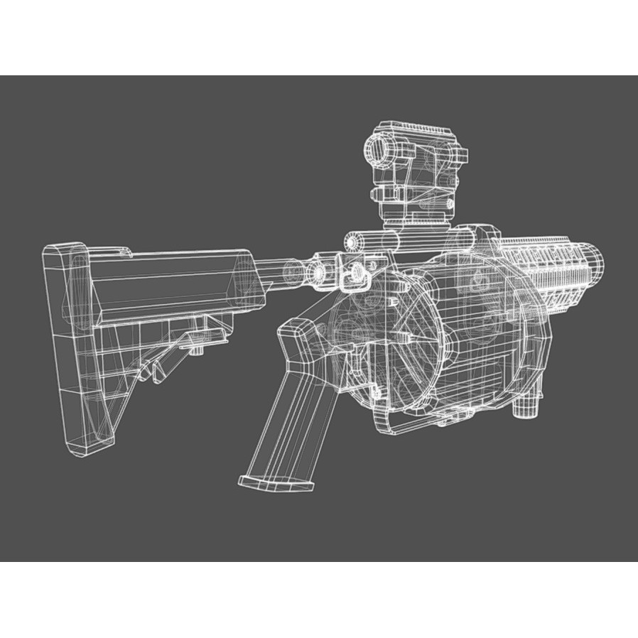 MGL-140 Low Poly 3D Model – Military Grenade Launcher Asset, FBX, OBJ - View 22