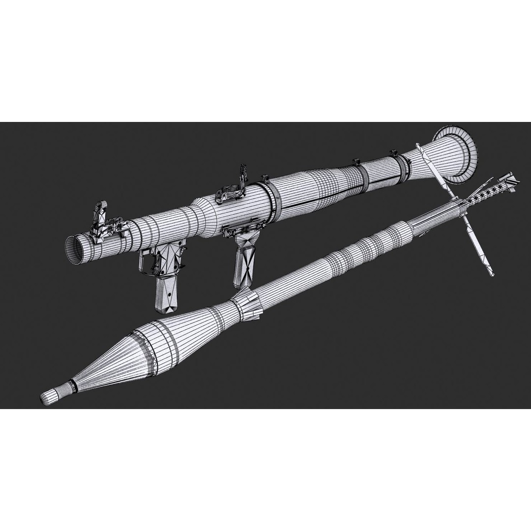 RPG-7 Rocket Launcher 3D Model – High Poly Game Asset, FBX, OBJ - View 29