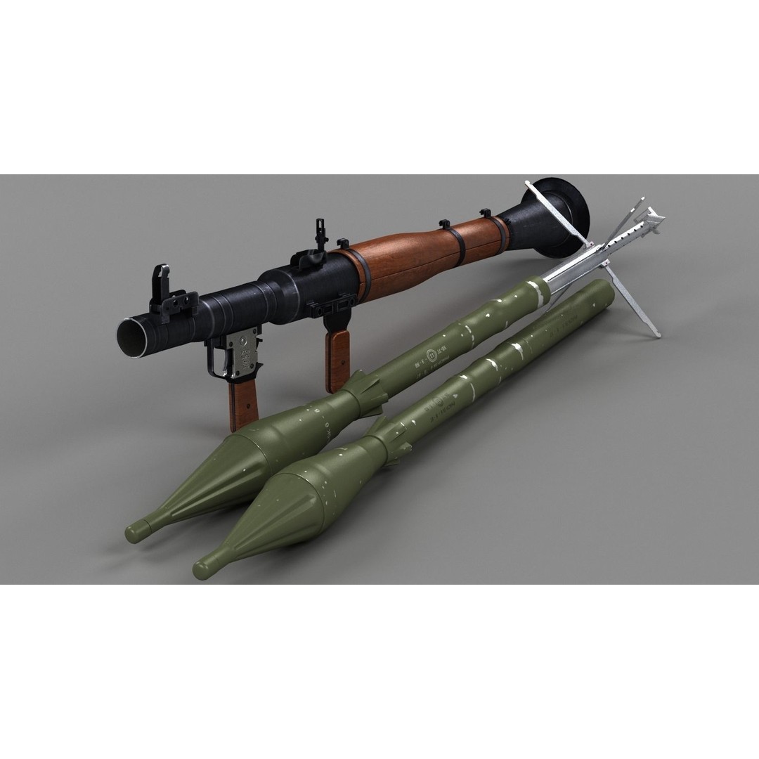 RPG-7 Rocket Launcher 3D Model – High Poly Game Asset, FBX, OBJ - View 3