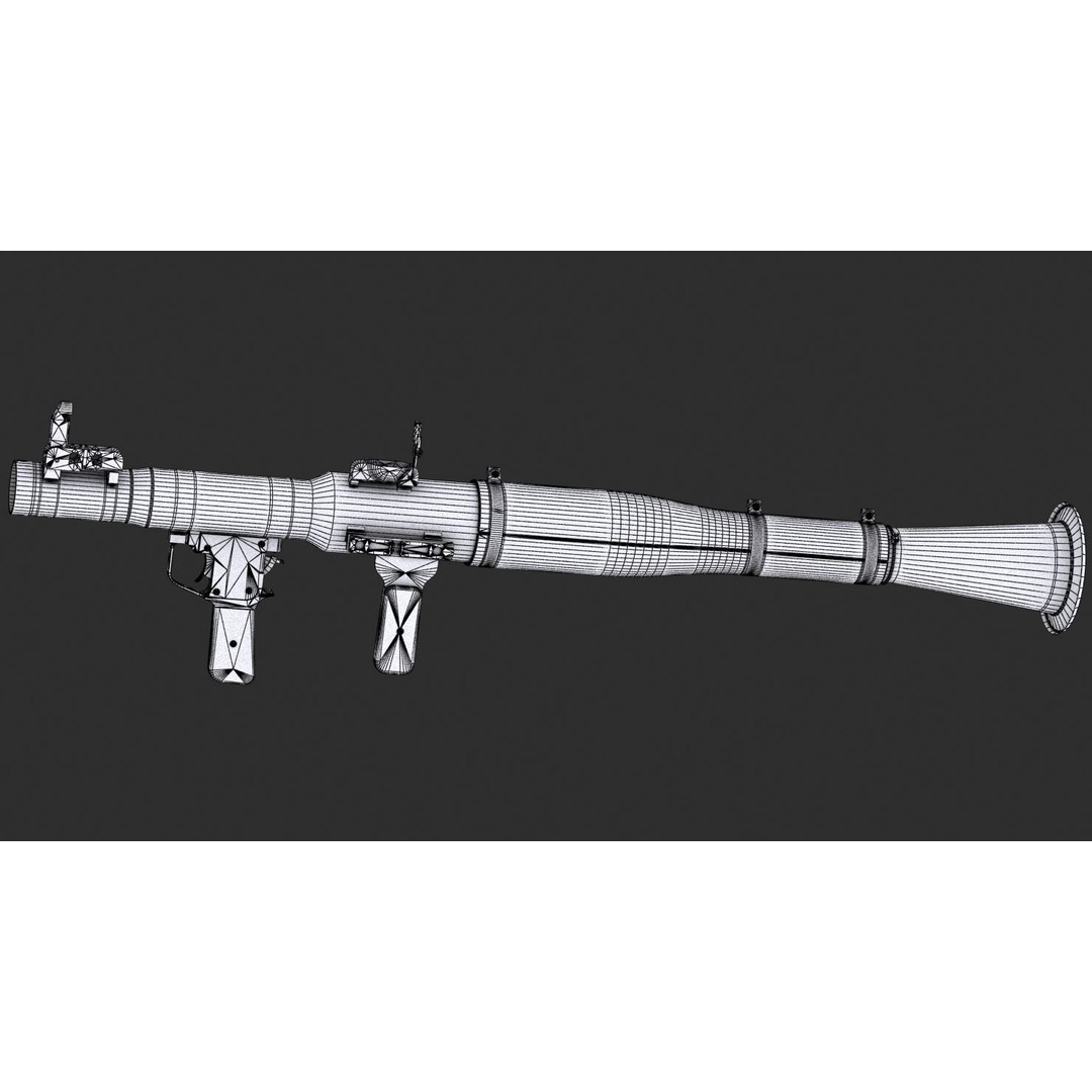 RPG-7 Rocket Launcher 3D Model – High Poly Game Asset, FBX, OBJ - View 30