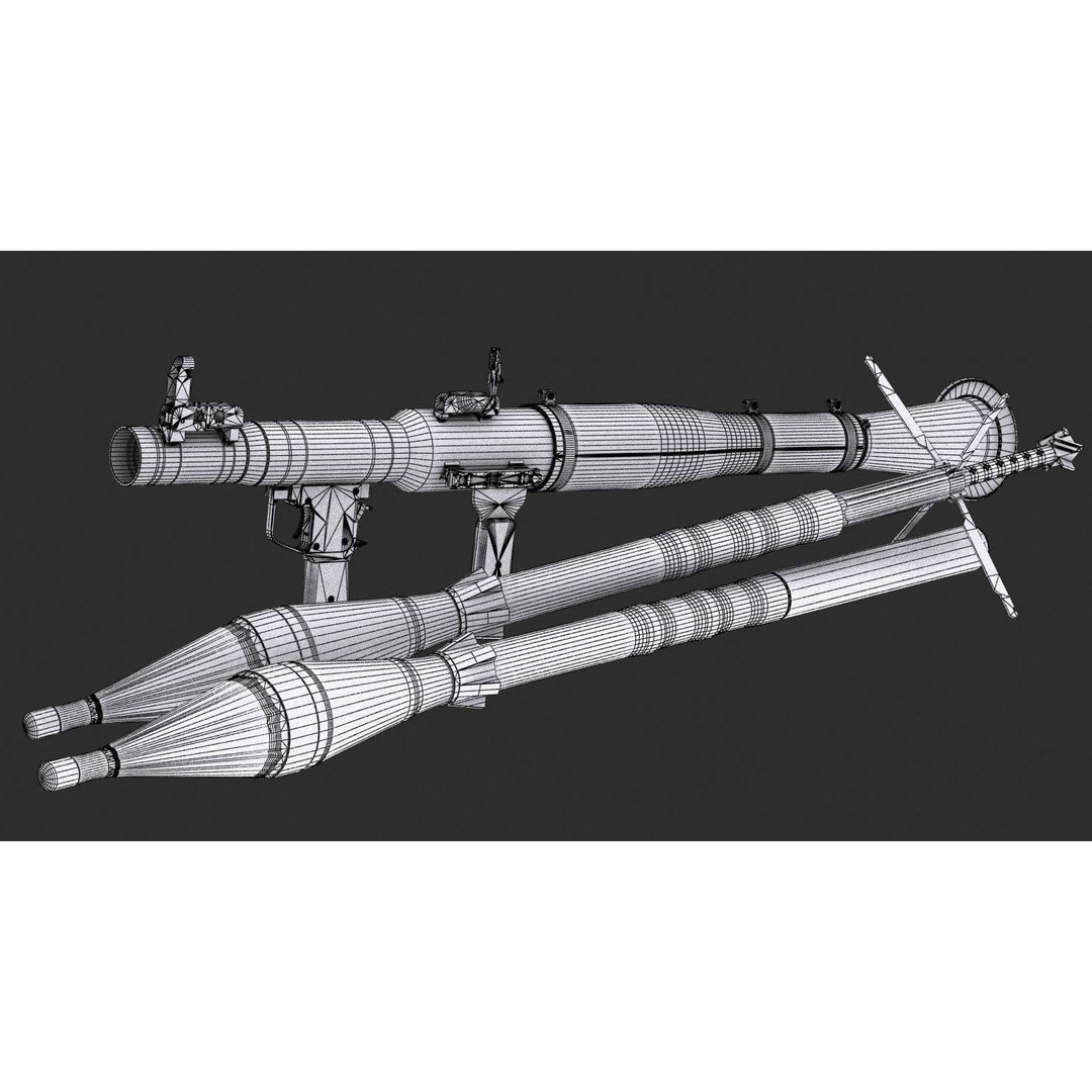 RPG-7 Rocket Launcher 3D Model – High Poly Game Asset, FBX, OBJ - View 31