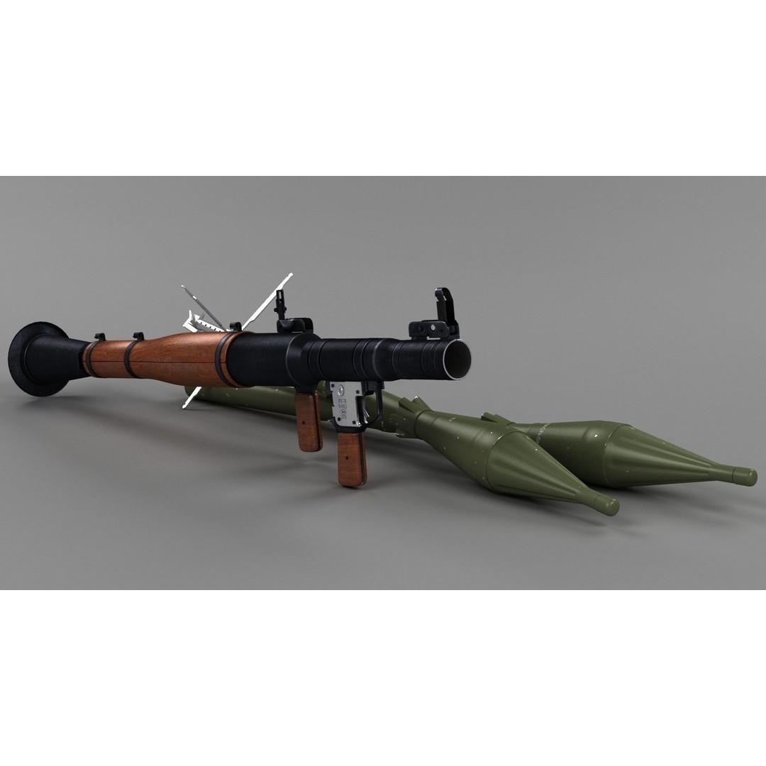 RPG-7 Rocket Launcher 3D Model – High Poly Game Asset, FBX, OBJ - View 4