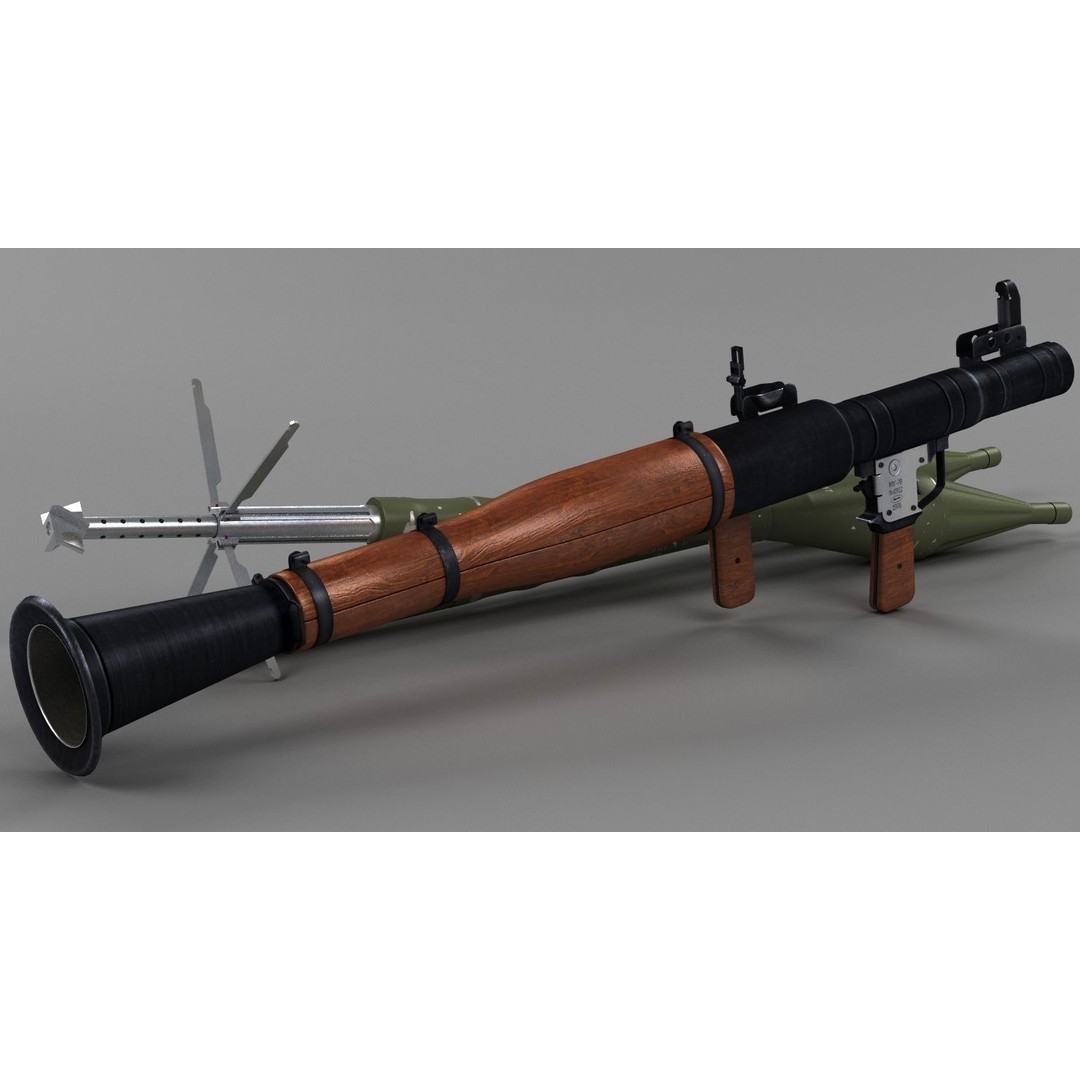RPG-7 Rocket Launcher 3D Model – High Poly Game Asset, FBX, OBJ - View 5