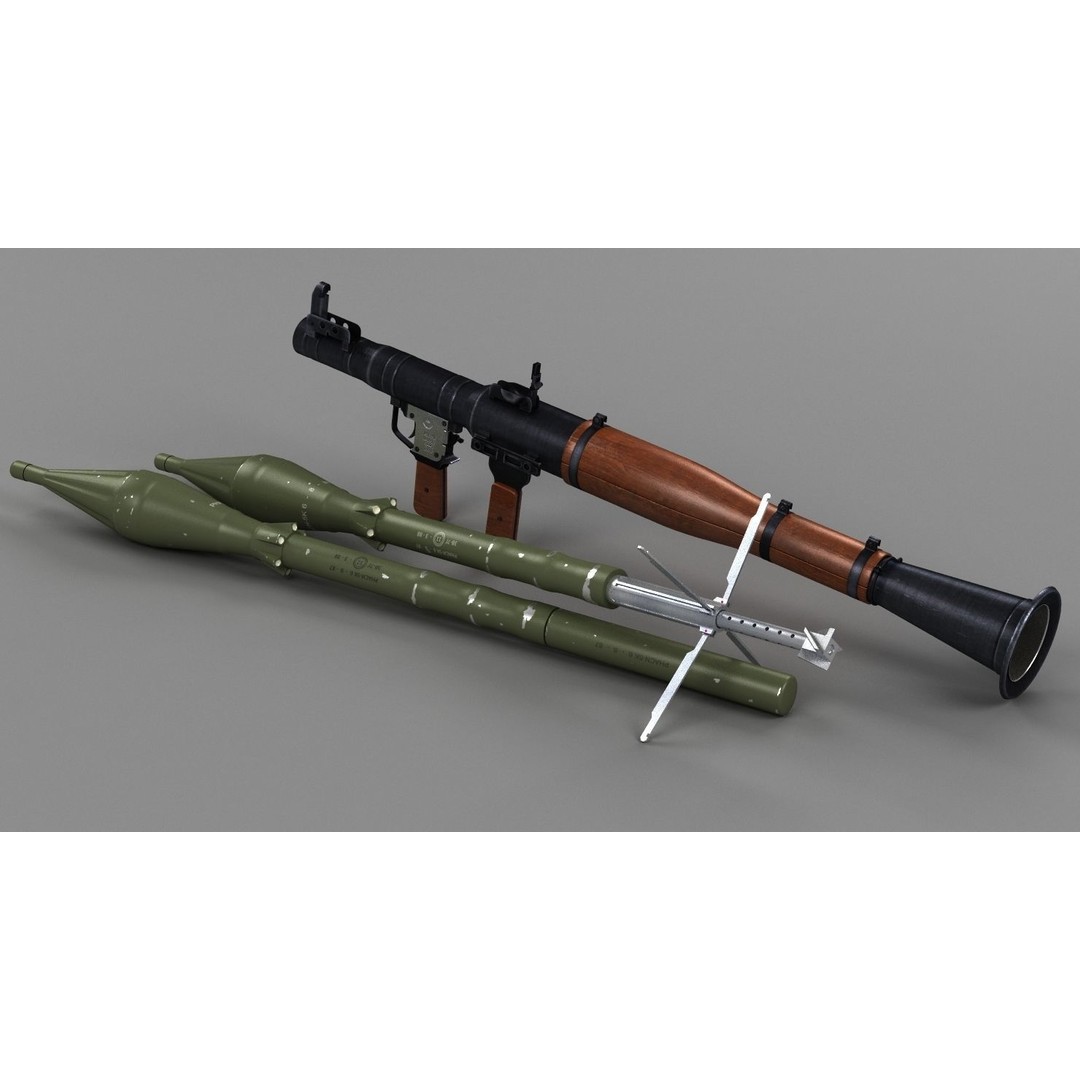 RPG-7 Rocket Launcher 3D Model – High Poly Game Asset, FBX, OBJ - View 7