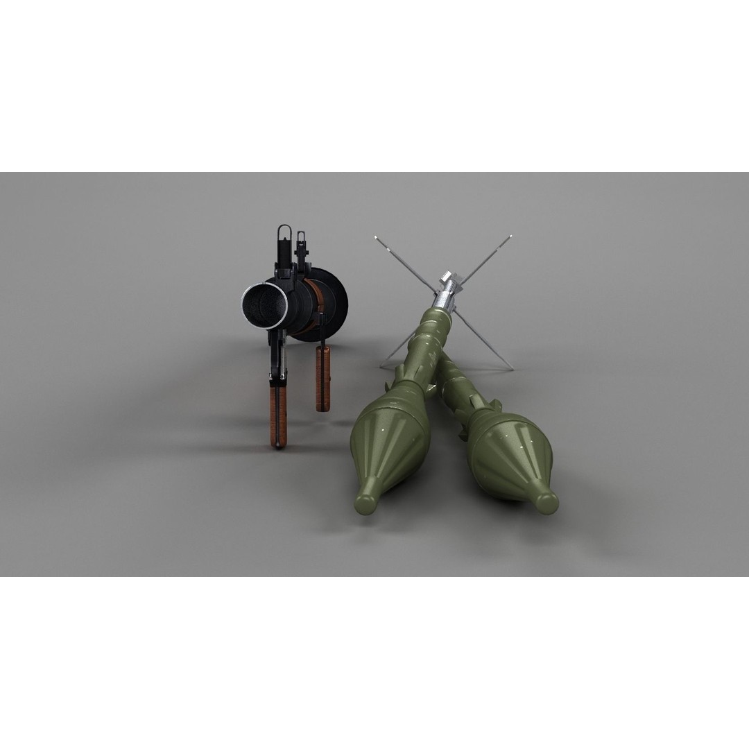 RPG-7 Rocket Launcher 3D Model – High Poly Game Asset, FBX, OBJ - View 9