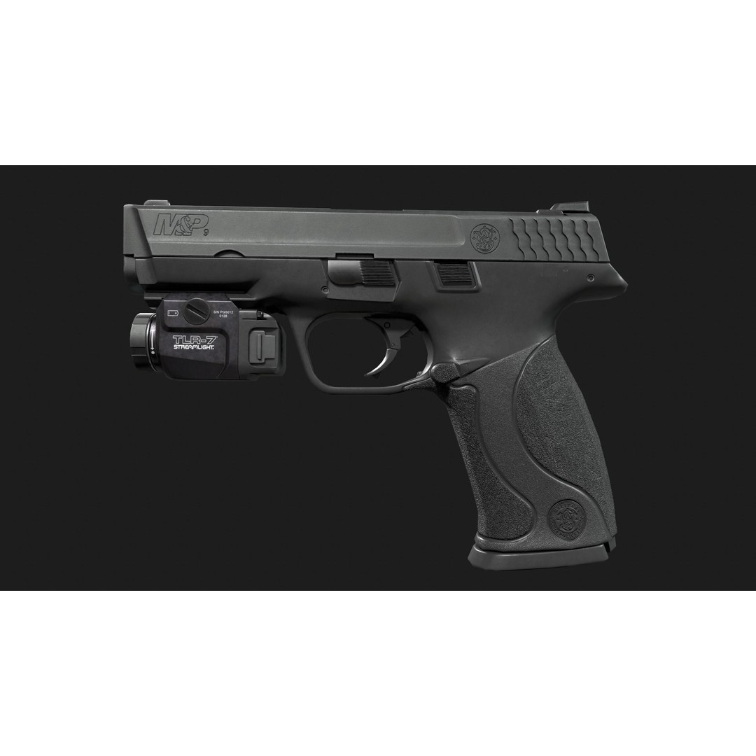 Streamlight TLR7 3D Model – Low Poly Tactical Handgun Light, FBX - View 12
