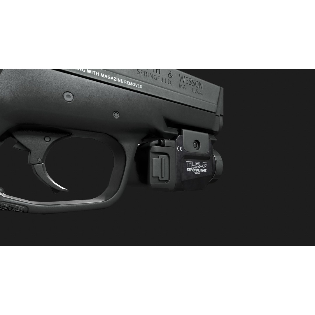 Streamlight TLR7 3D Model – Low Poly Tactical Handgun Light, FBX - View 14