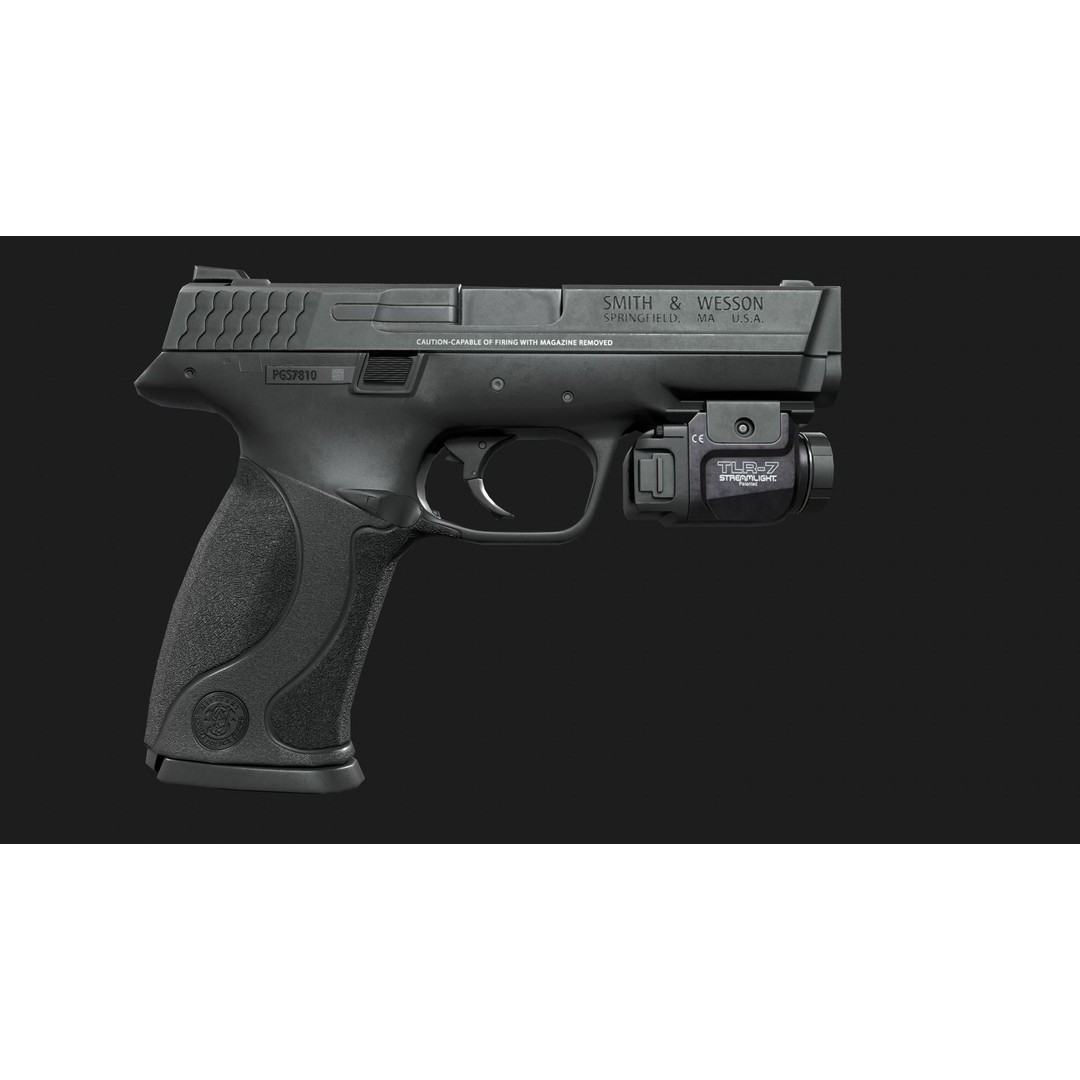 Streamlight TLR7 3D Model – Low Poly Tactical Handgun Light, FBX - View 15