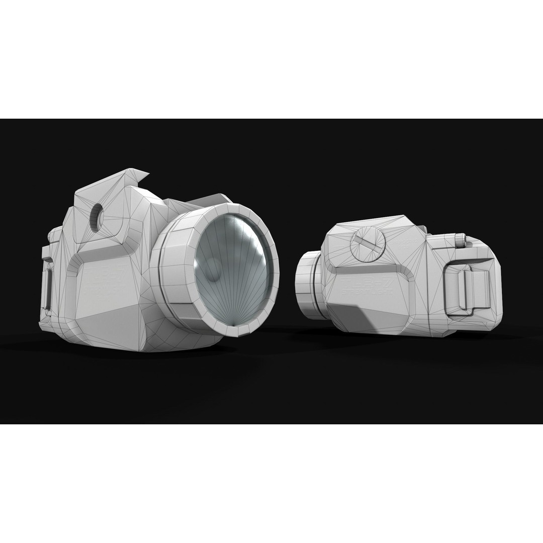 Streamlight TLR7 3D Model – Low Poly Tactical Handgun Light, FBX - View 3