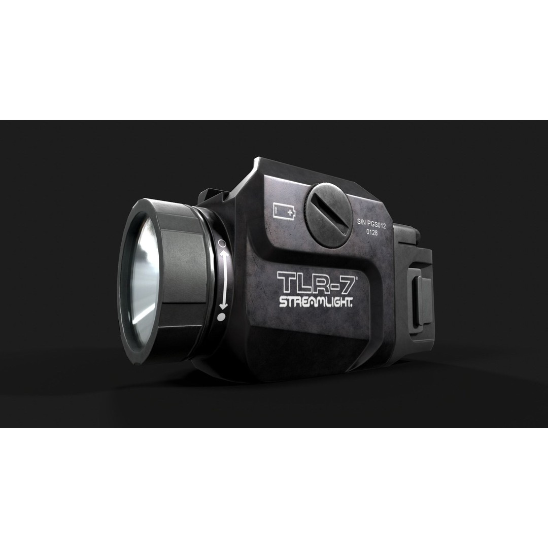 Streamlight TLR7 3D Model – Low Poly Tactical Handgun Light, FBX - View 4