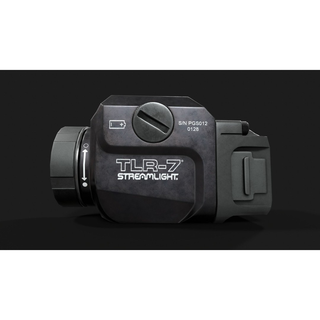 Streamlight TLR7 3D Model – Low Poly Tactical Handgun Light, FBX - View 5