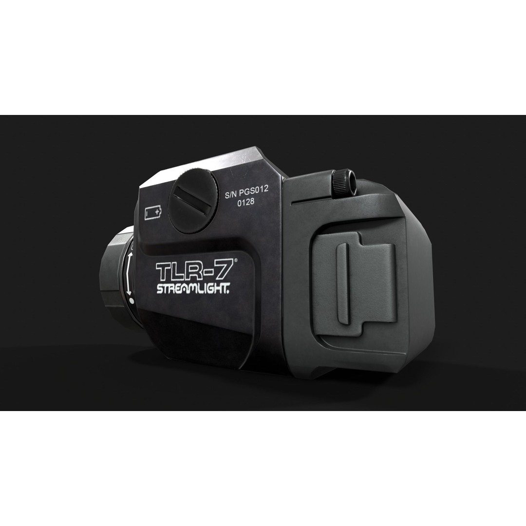 Streamlight TLR7 3D Model – Low Poly Tactical Handgun Light, FBX - View 6