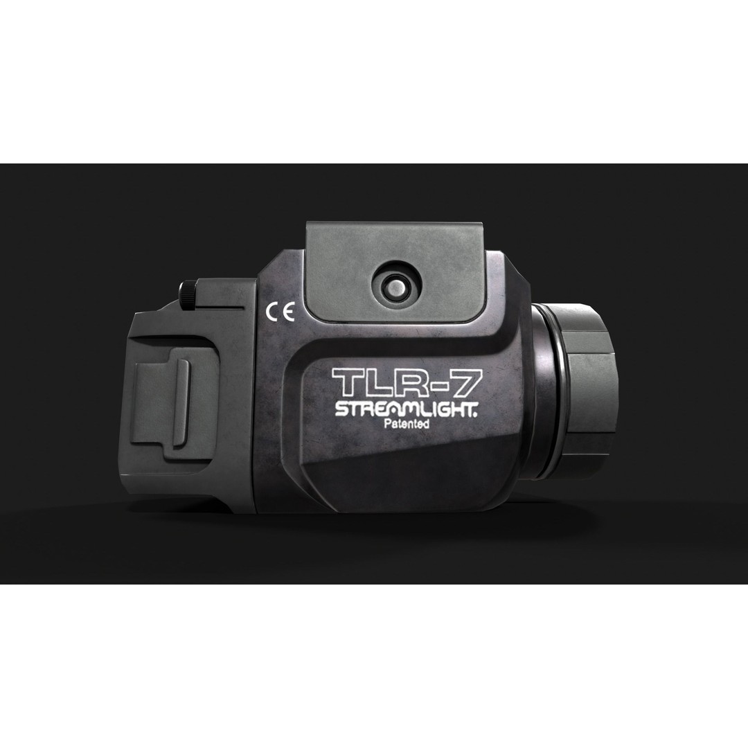 Streamlight TLR7 3D Model – Low Poly Tactical Handgun Light, FBX - View 8