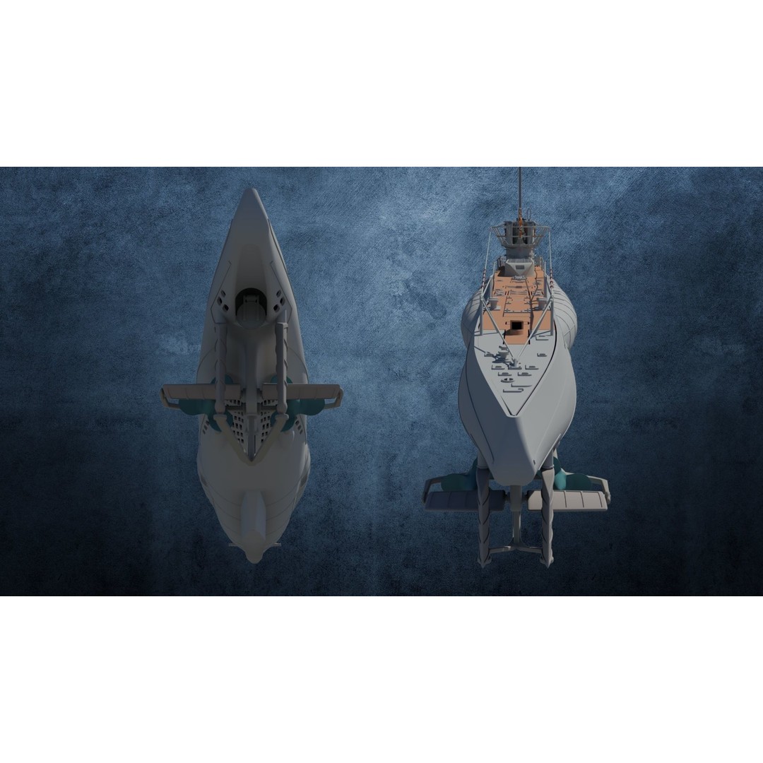 U-Boot TYP VIID 3D Model – Detailed WWII Submarine, FBX & OBJ Formats - View 14