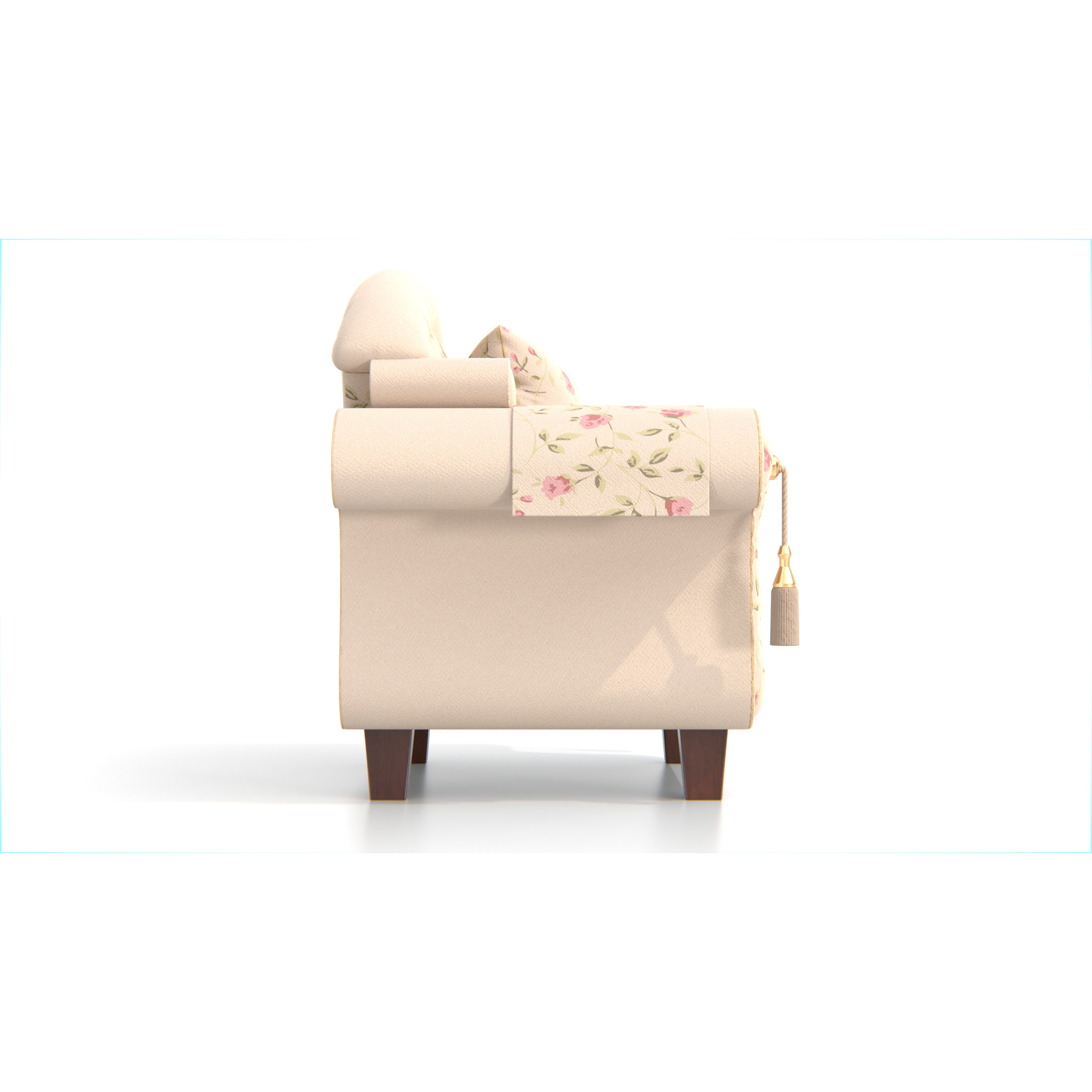 Vintage Armchair - Low-Poly Game-Ready 3D Model - View 8